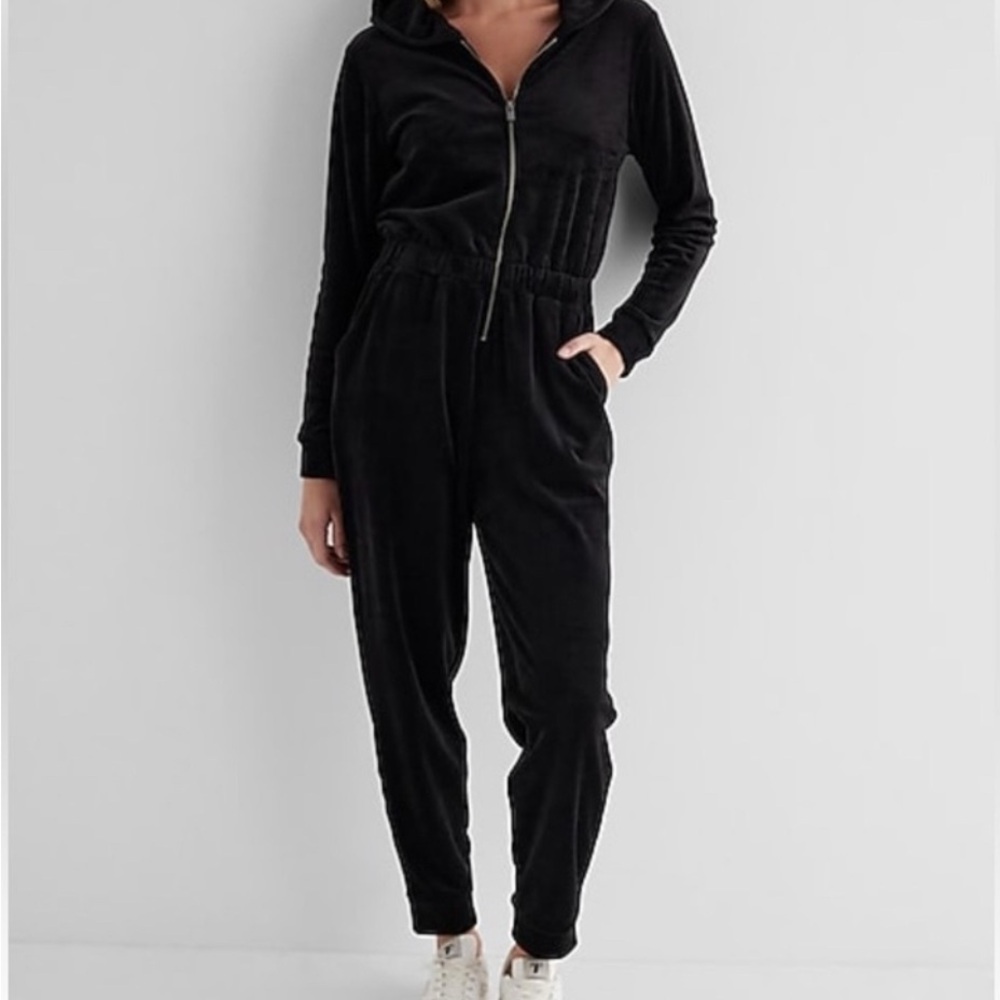 Express Black Hooded Jumpsuit